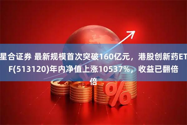 星合证券 最新规模首次突破160亿元，港股创新药ETF(513120)年内净值上涨10537%，收益已翻倍